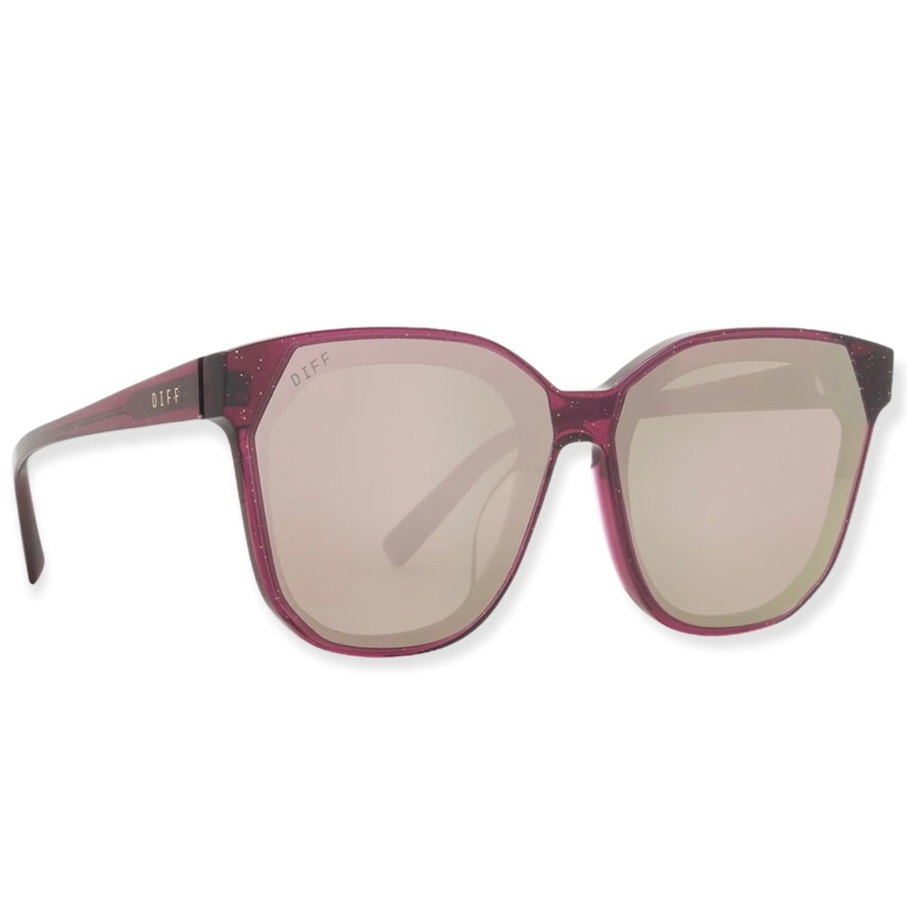DIFF Gia Sunglasses Festive Umbria Frame Cherry Blossom Mirror Lenses
